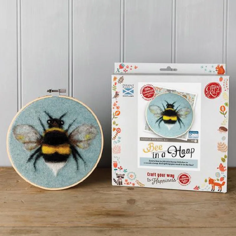 Needle Felt Craft Kit - Bee in a Hoop