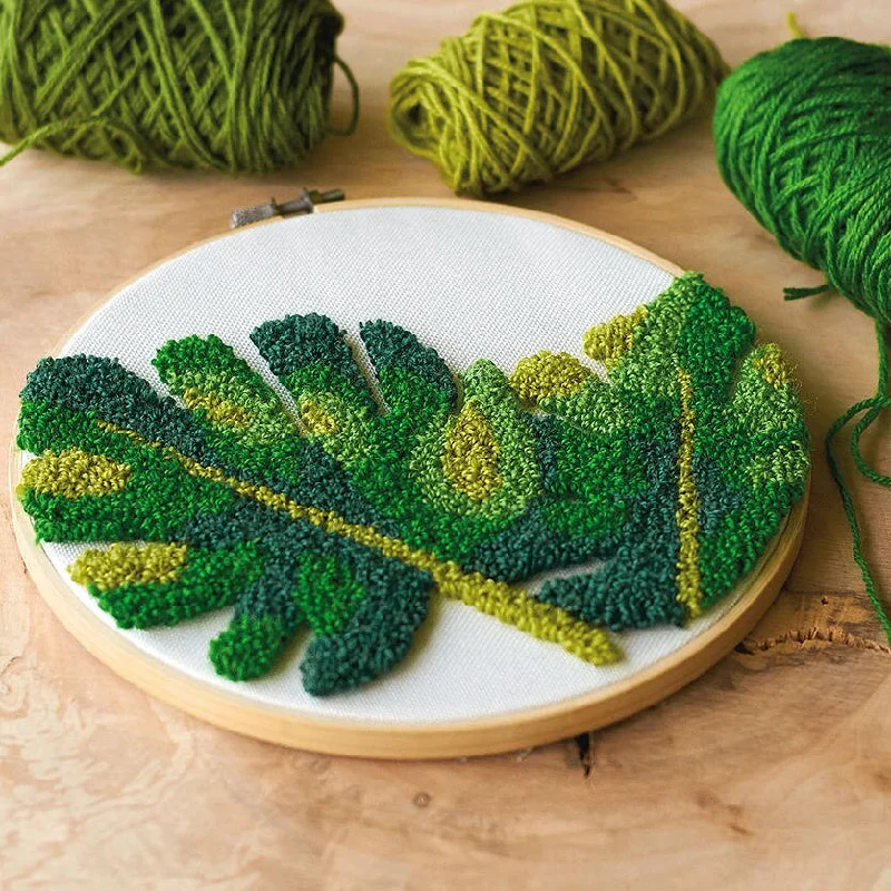 DIY Monstera Leaves Punch Needle Kit