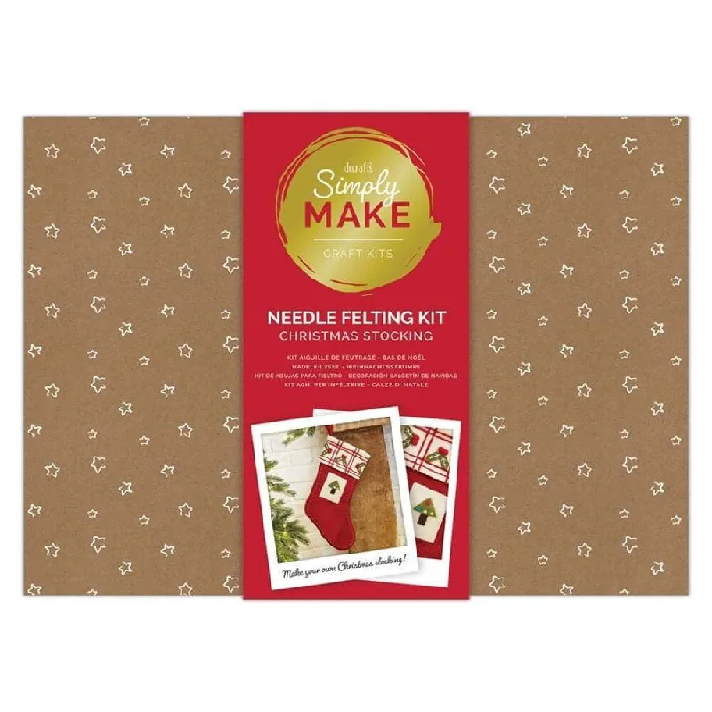 Docrafts Simply Make Felt Stocking kit Needle Felting Kit: Christmas felt craft kit.