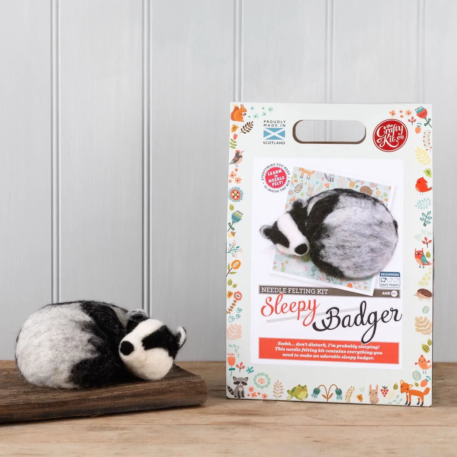 Sleepy Badger Needle Felting Craft Kit