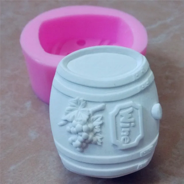 Silicone Fondant Mould 3D Wine Barrel