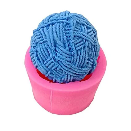 Silicone Fondant Mould 3D Yarn Ball 6.5cm x 5cm Deep