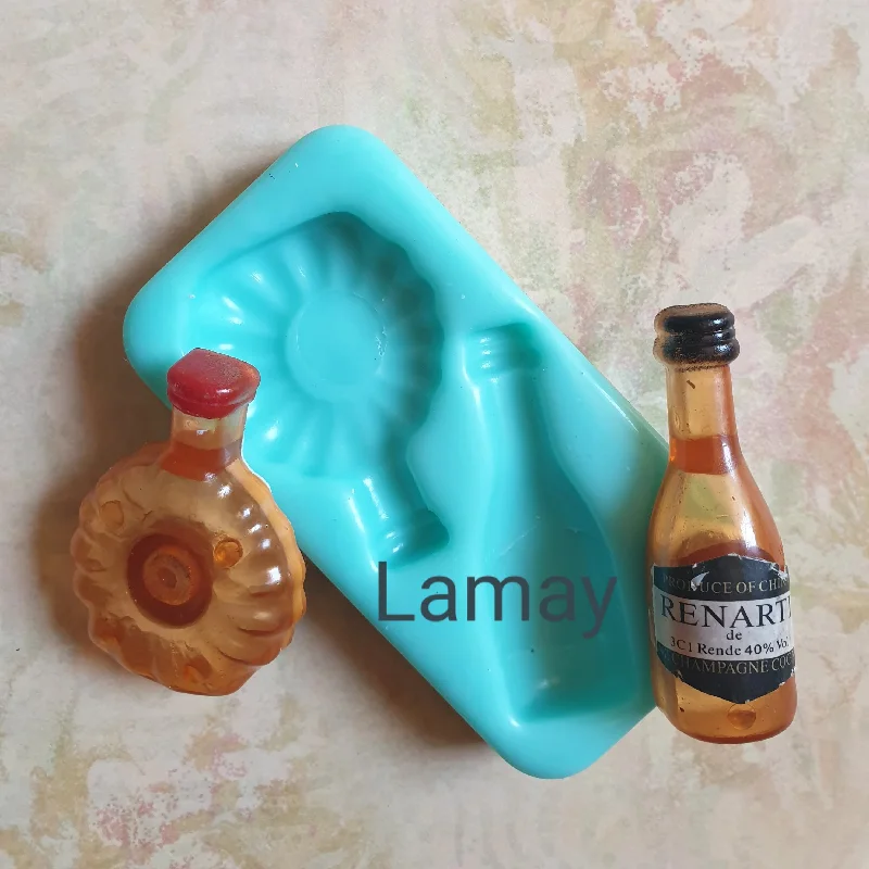 Bottle C silicone mould, Round Bottle 4.4x3cm