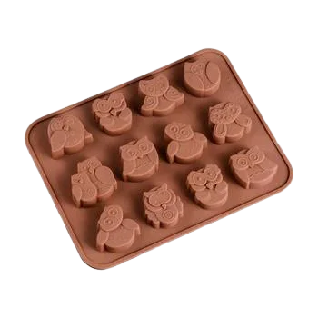 L, Silicone mould, Soap, chocolate fondant, Owl