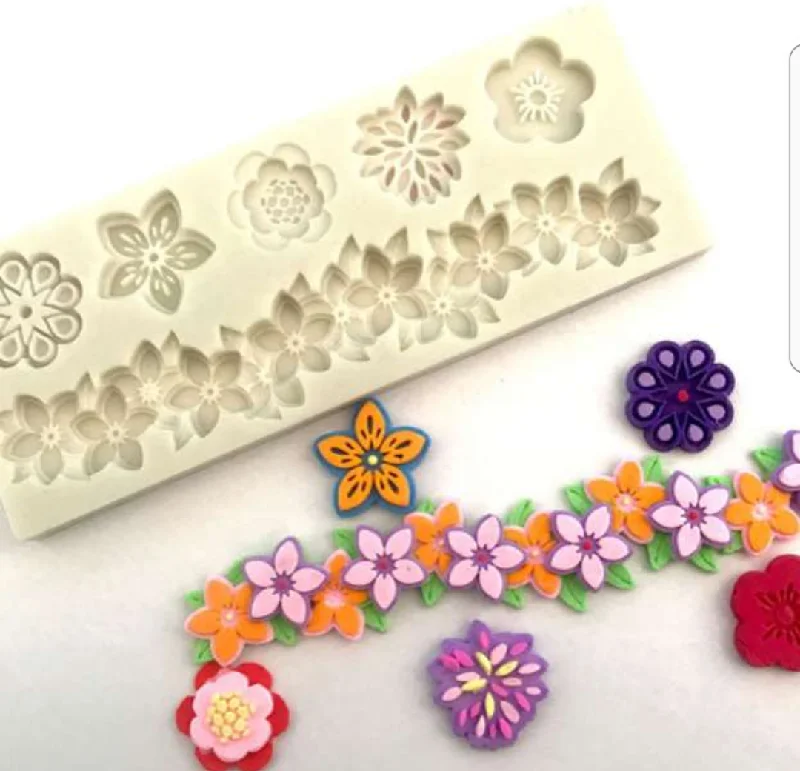 Daisy flower border silicone mould