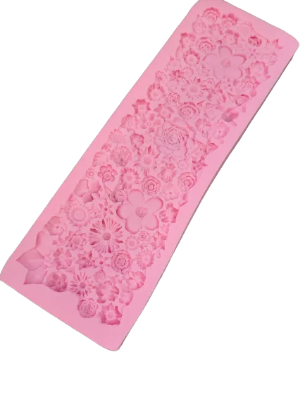 Flower border impression silicone mould