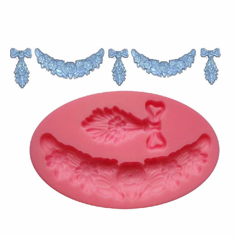 Silicone Mould Rose Bow Drape