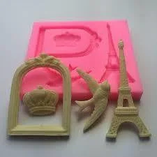 Silicone Mould Frame crown bird Eiffel tower