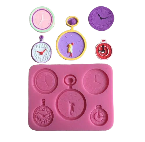 Fondant silicone mould clocks. size of mould 9.5x7.5cm