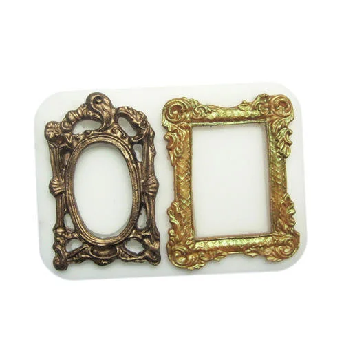 Silicone fondant mould. Frames and brooch