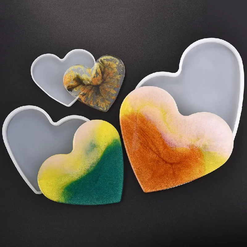 Large Heart Coaster soft silicone mould