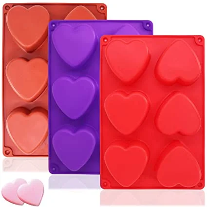 Heart silicone mould, baking tray or soap mould