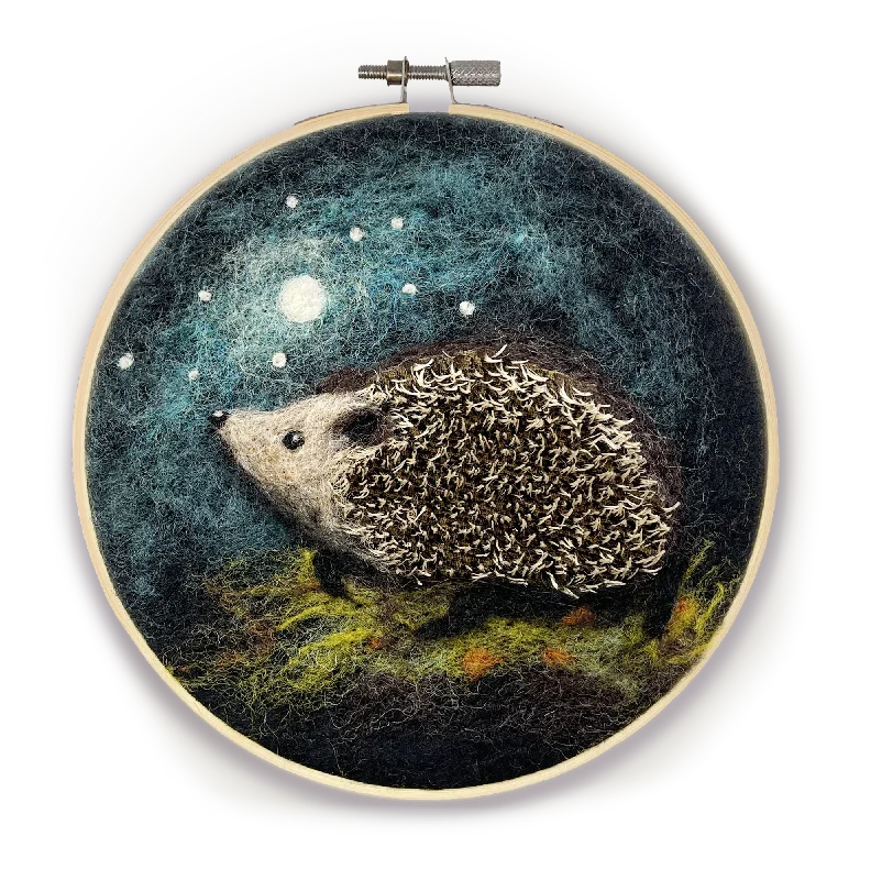 Hedgehog in a Hoop Needle Felting Craft Kit