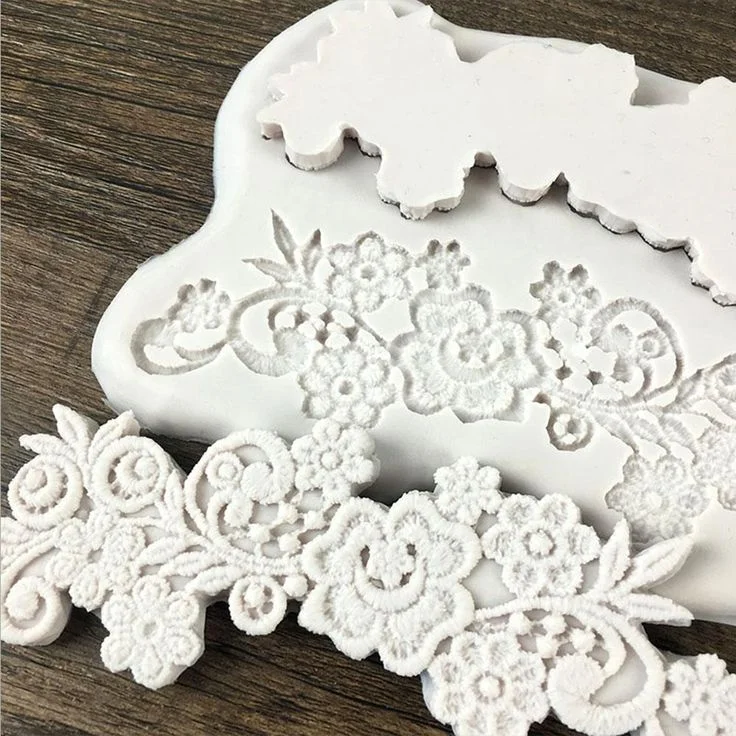 Lace Flower Border silicone mould