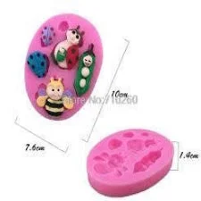 Ladybug Bee and Worm Silicone Fondant Mould