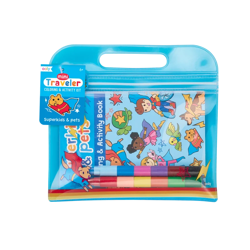 Mini Traveler Coloring & Activity Kit - Superkids & Pets