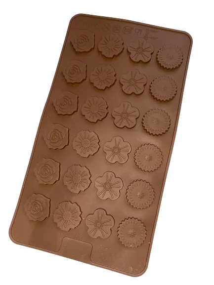 Nr84, Silicone mould chocolate truffle, Flowers, flat