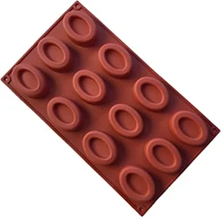 Oval chocolate brown silicone mould, size of oval 5x4cm