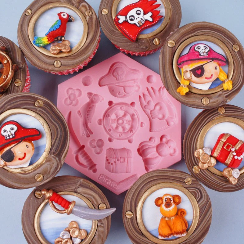 Pirate theme silicone mould