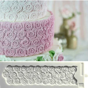 Rose border impression silicone mould,