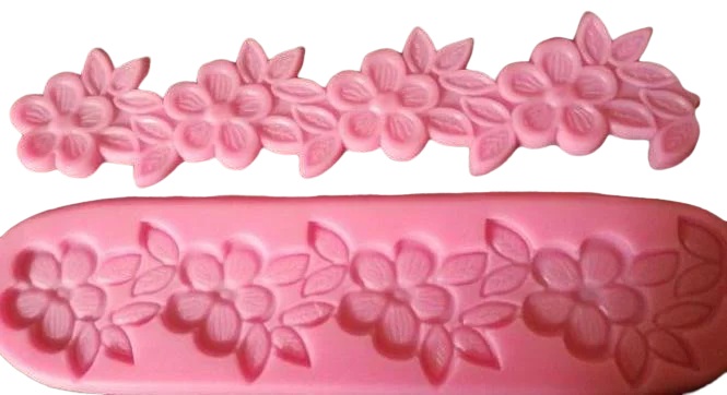 Silicone fondant flower border mould, size of mould 21x5cm-C