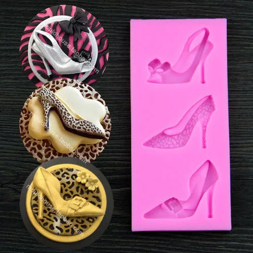 Silicone fondant mould high heel shoes