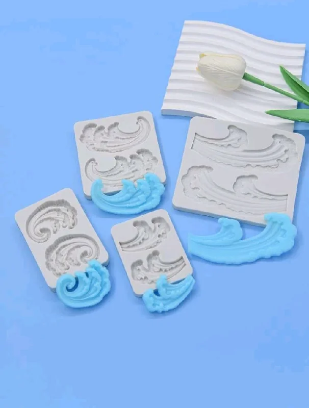 Silicone Mould Border Waves Set 4pcs