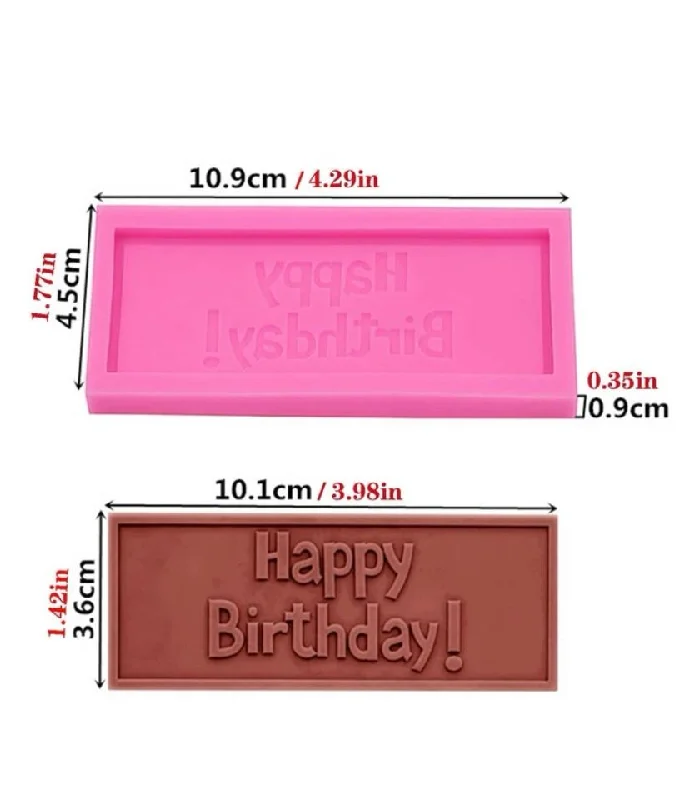 Silicone Mould  Happy Birthday Slab