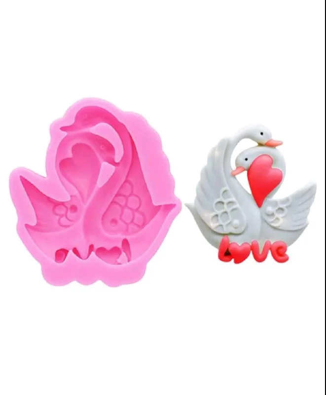 Silicone Mould Love Swan Couple