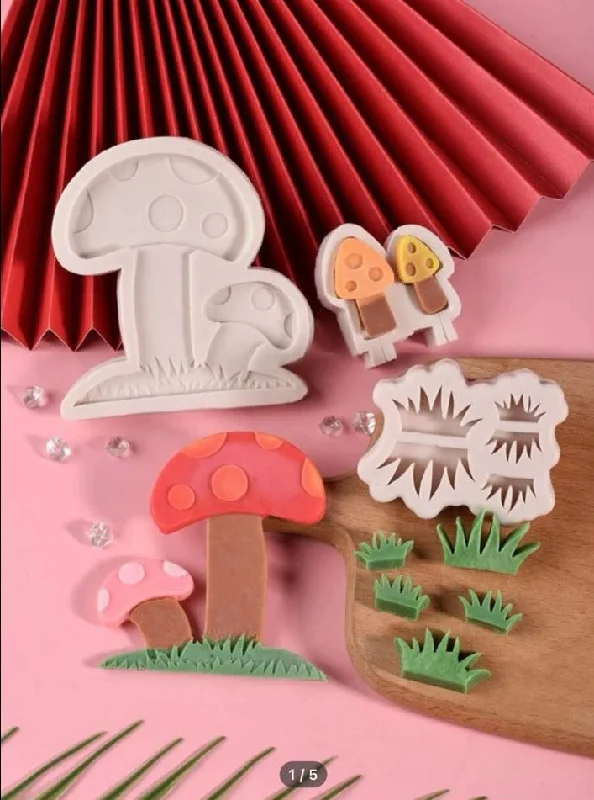 Silicone Mould Mushroom Grass Set