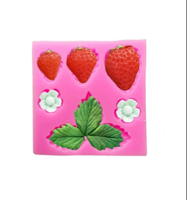 Silicone Mould  Strawberry Flower and Leaves