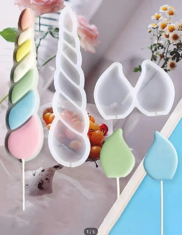 Silicone Mould Unicorn Lollipop 2pcs