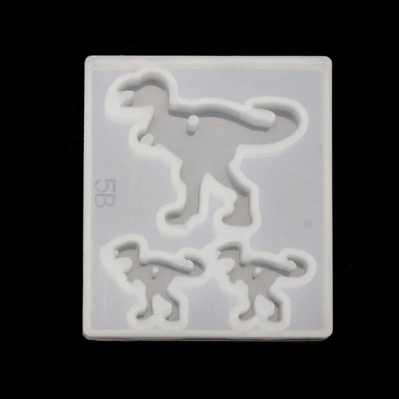 Small Dino soft silicone mould for resin jewelry, 5x4.3cm, 2.5x2.2cm