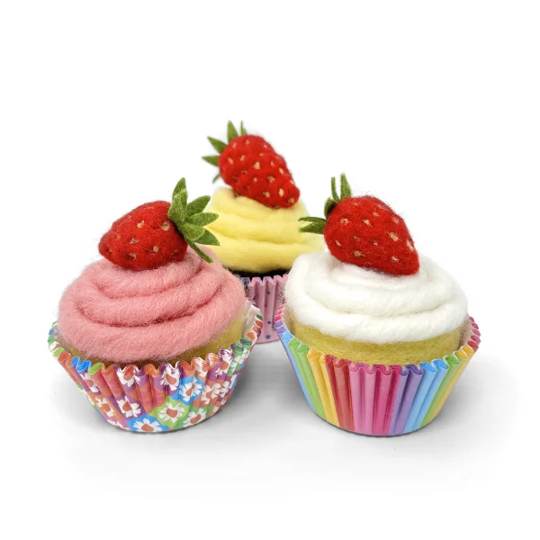 Strawberry Cupcakes Needle Felting Craft Kit