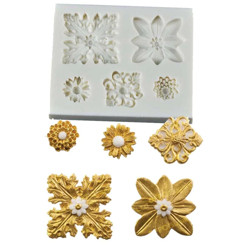 Various flower silicone mould, size of mould 9x7.5cm