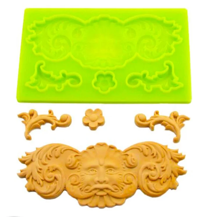 Vintage baroque embellishment  sugar paste silicone mould M