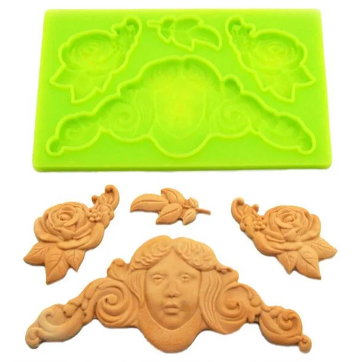 Vintage baroque embellishment  sugar paste silicone mould N