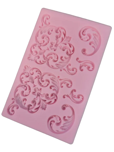 Vintage baroque embellishment  sugar paste silicone mould O