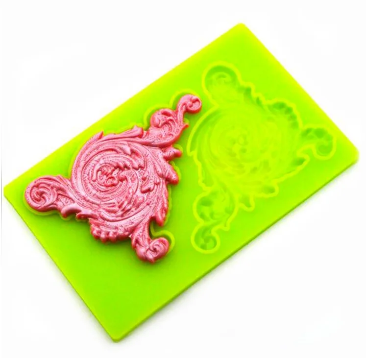 Vintage baroque embellishment  sugar paste silicone mould P