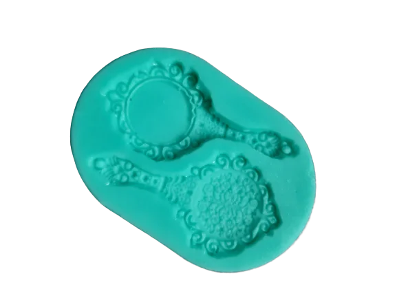 Vintage mirror silicone mould, 6.5x3.3cm