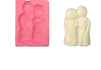 Wedding Couple silicone mould, for fondant, size of mould 7x10cm, bride and groom