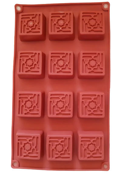 HL-9145 XX Square Filigree Chocolate truffle soap silicone mould