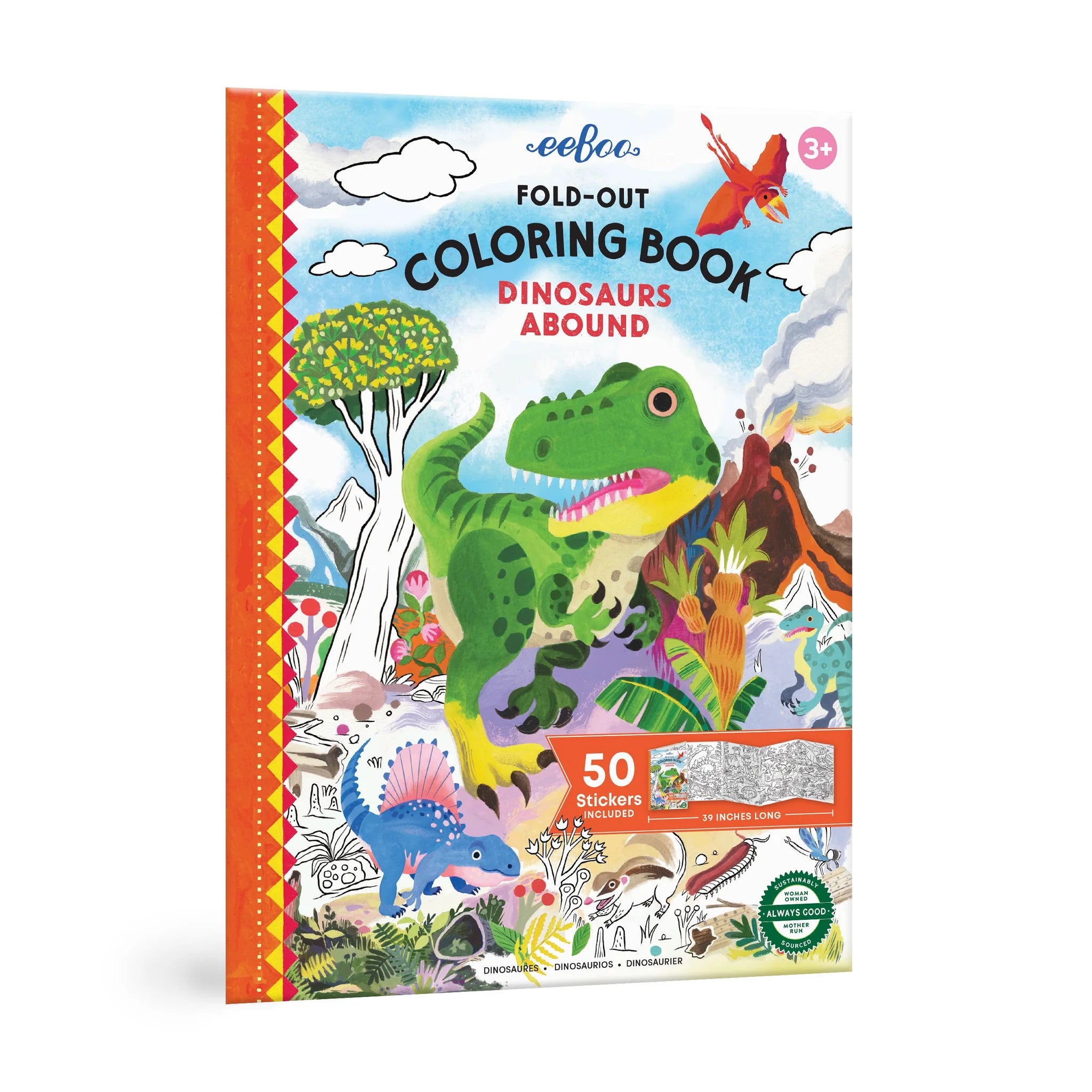 Fold-Out Coloring Book - Dinosaurs Abound | eeBoo