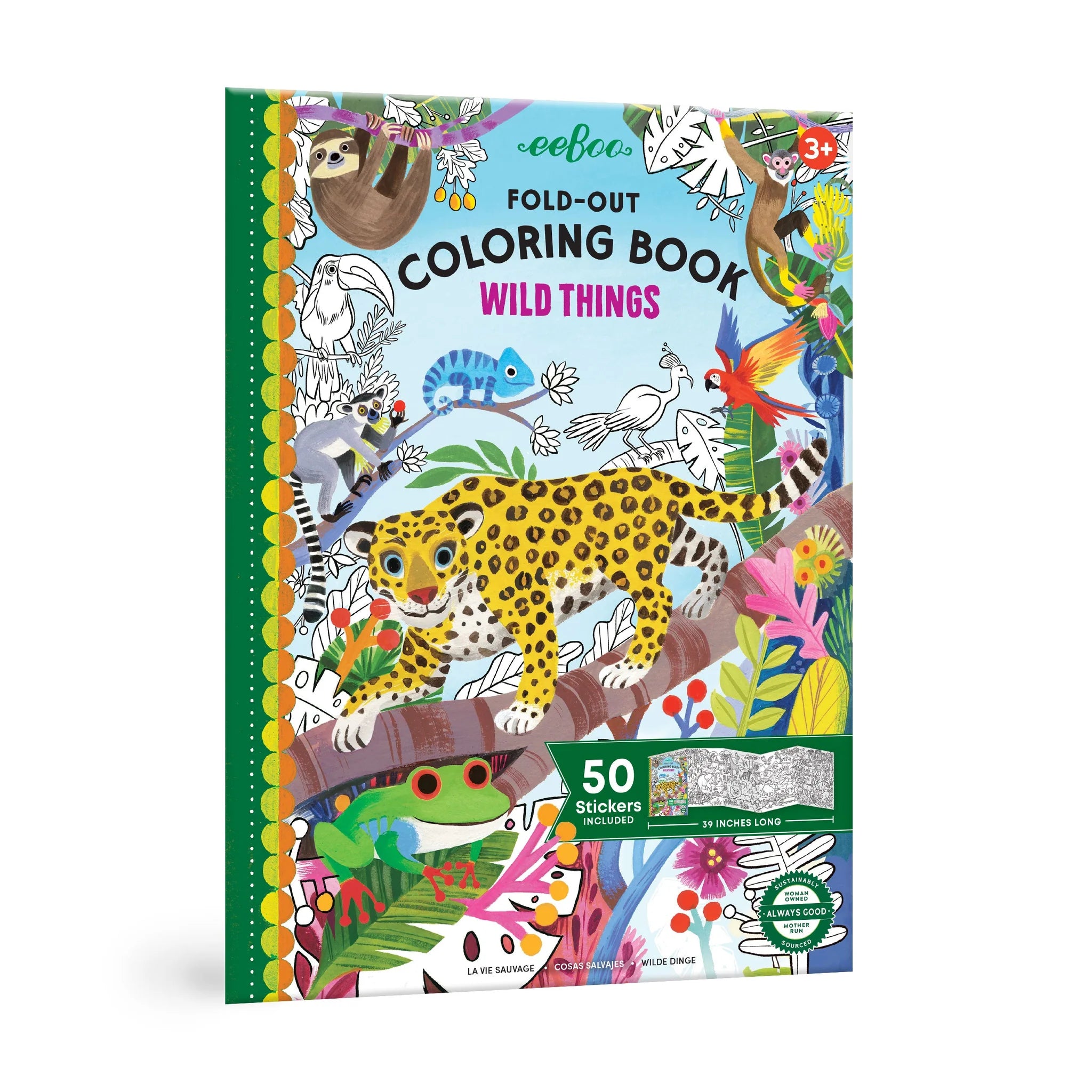 Fold-Out Coloring Book - Wild Things | eeBoo