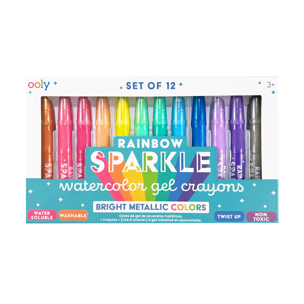 Rainbow Sparkle Metallic Watercolor Gel Crayons - Set of 12 | OOLY